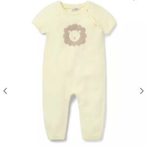 Janie and Jack short sleeve lion knit one piece